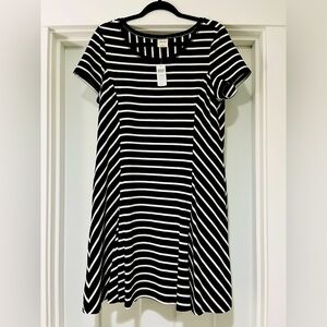NWT. Soma dress. Black/white striped. Size large.